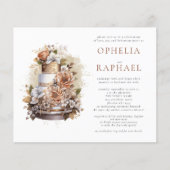 PAPER Boho Cake Florals Bohemian Wedding Invite Flyer (Voorkant)