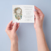 PAPER Boho Dreamcatcher Sage Bohemian Baby shower Flyer (Hand)