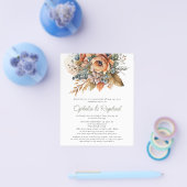 PAPER Boho Herfst Bloemen Sage Bohemian Bruiloft Flyer (Enkel)