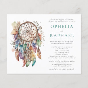 PAPER Boho Kleurrijke Dreamcatcher Bruiloft Blauwg Flyer