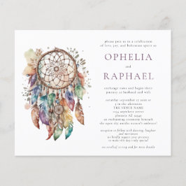 PAPER Boho Kleurrijke Dreamcatcher Bruiloft Paarse Flyer