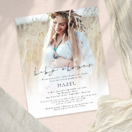 PAPER Boho Photo Overlay Script Baby shower Flyer