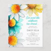 PAPER Boho Wildflower Dank u geboorte aankondiging Flyer (Voorkant)