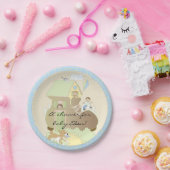 Paper Borden Baby shower "Blue Build-a-Library" Papieren Bordje (Feest)