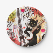 Paper borden Valentijnsdag, Paris Frankrijk Papieren Bordje (Voorkant)