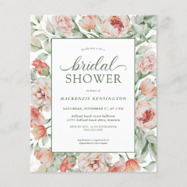 PAPER Budget Bloemen Roze Salie Groene Bruids Show Flyer