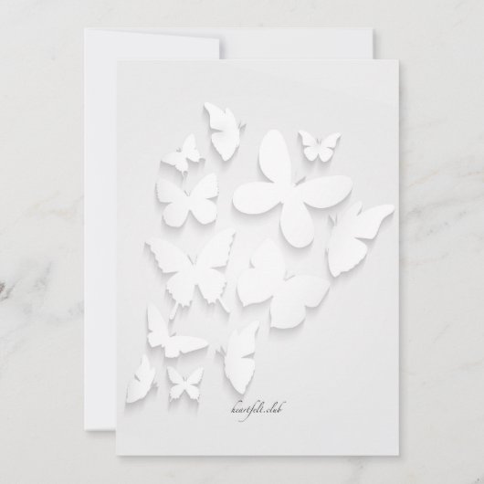 Paper Butterflies Graduation Party Uitnodiging (Achterkant)