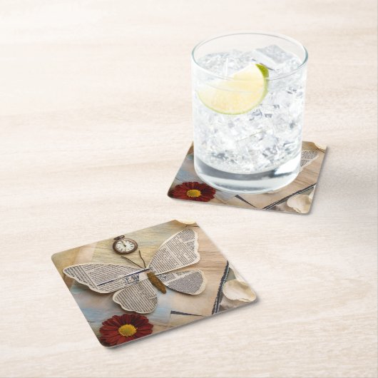 Paper Butterfly Coaster Kartonnen Onderzetters (Insitu)