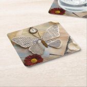 Paper Butterfly Coaster Kartonnen Onderzetters (Schuin)