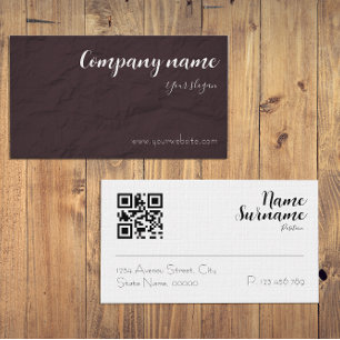 Paper Cafe Tea Bakerie bruine QR Business Card Visitekaartje