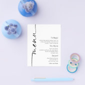 PAPER Calligraphy Minimalist Wedding Menu (Enkel)