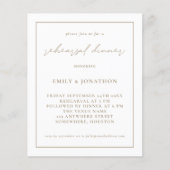 PAPER Champagne goud Repetitie Diner Invite Flyer (Voorkant)