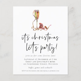 PAPER | Champagne Kerstfeest Uitnodiging voor een  Flyer