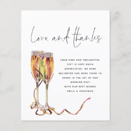 PAPER Champagne Script Photo Weddenschap Bedankt Flyer