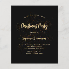 PAPER Classy Gold Black-kerstfeest uitnodigen Flyer