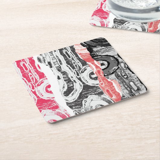 Paper Coaster – Abstract Land Kartonnen Onderzetters (Schuin)