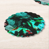 Paper Coaster blue dark abstract recycled motif Kartonnen Onderzetters (Gekanteld)