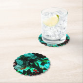 Paper Coaster blue dark abstract recycled motif Kartonnen Onderzetters (Insitu)