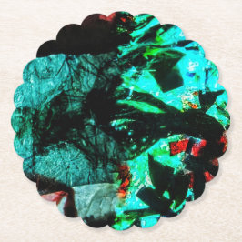 Paper Coaster blue dark abstract recycled motif  Kartonnen Onderzetters