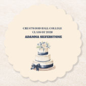 Paper Coaster-Editable Graduation Tableware Set Kartonnen Onderzetters (Voorkant)