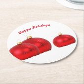 Paper Coaster Happy Holidays Ronde Kartonnen Onderzetter (Gebogen)