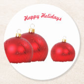 Paper Coaster Happy Holidays Ronde Kartonnen Onderzetter (Voorkant)