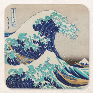 PAPER COASTER : HOKUSAI : DE GOLF  KARTONNEN ONDERZETTERS