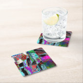 Paper Coaster – Neon Pulse Kartonnen Onderzetters (Insitu)