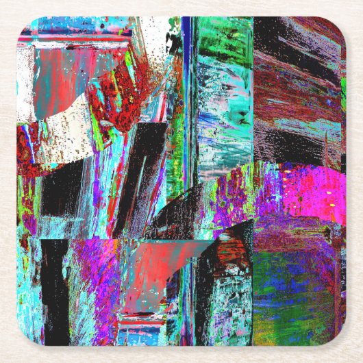 Paper Coaster – Neon Pulse Kartonnen Onderzetters (Voorkant)