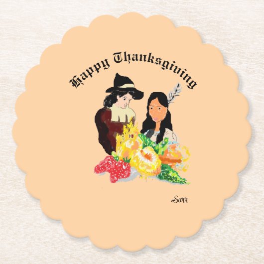 Paper Coaster : Thanksgiving Kartonnen Onderzetters (Voorkant)