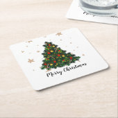 Paper CoasterChristmas Tree Snowman Christmas Part Kartonnen Onderzetters (Schuin)