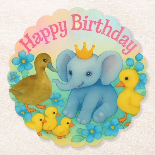 Paper Coasters - Birthday Party Theme - Mix Match Kartonnen Onderzetters (Voorkant)