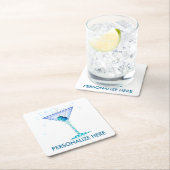 PAPER COASTERS - BLAUWE MARTINI KARTONNEN ONDERZETTERS (Insitu)