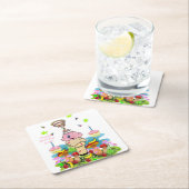 Paper Coasters Happy Birthday Pink Cupcake  Kartonnen Onderzetters (Insitu)