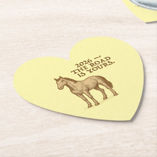Paper Coasters with motivational text and horse Kartonnen Onderzetters (Gekanteld)