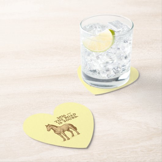 Paper Coasters with motivational text and horse Kartonnen Onderzetters (Insitu)