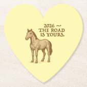 Paper Coasters with motivational text and horse Kartonnen Onderzetters (Voorkant)