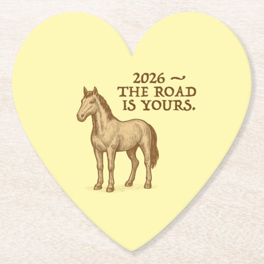 Paper Coasters with motivational text and horse Kartonnen Onderzetters (Voorkant)