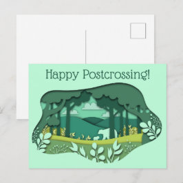 Paper Craft Mama Bear And Cub Briefkaart