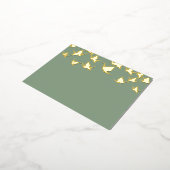 Paper Cranes Green Gold Foil Invitation Briefkaart (Gedraaid)