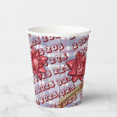Paper Cup 2025 Gold Bows Papieren Bekers (Rechts)