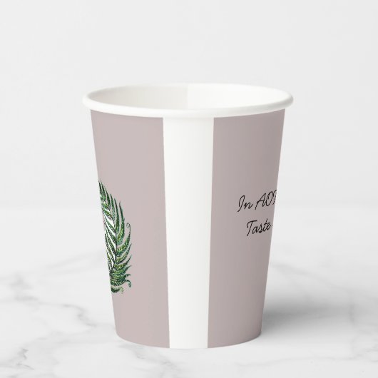 Paper cup Aotearoa Country Shape Fern with Text Papieren Bekers (Links)