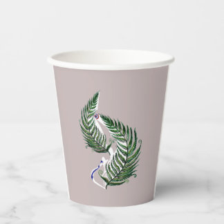Paper cup Aotearoa Country Shape Fern with Text Papieren Bekers