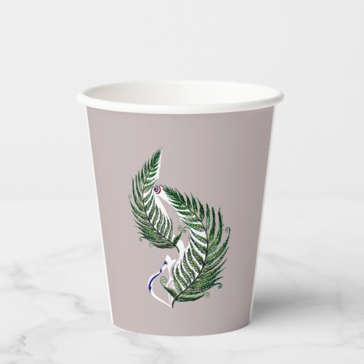 Paper cup Aotearoa Country Shape Fern with Text Papieren Bekers (Voorkant)