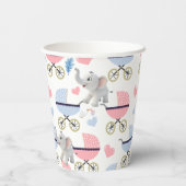 Paper Cup Baby Stroller Stork Elephant Hearts  Papieren Bekers (Achterkant)