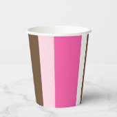 Paper Cup Brown & Pink Stripe  Papieren Bekers (Achterkant)