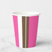 Paper Cup Brown & Pink Stripe  Papieren Bekers (Rechts)