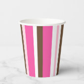 Paper Cup Brown & Pink Stripe Papieren Bekers (Achterkant)