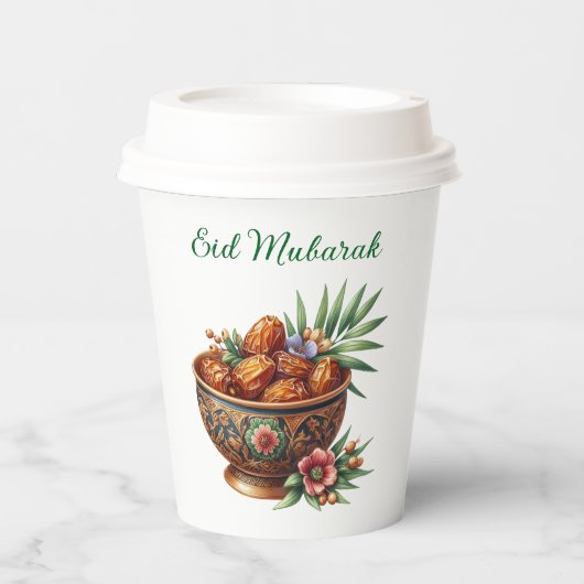 Paper cup-Eid Mubarak Tableware Papieren Bekers (Voorkant)