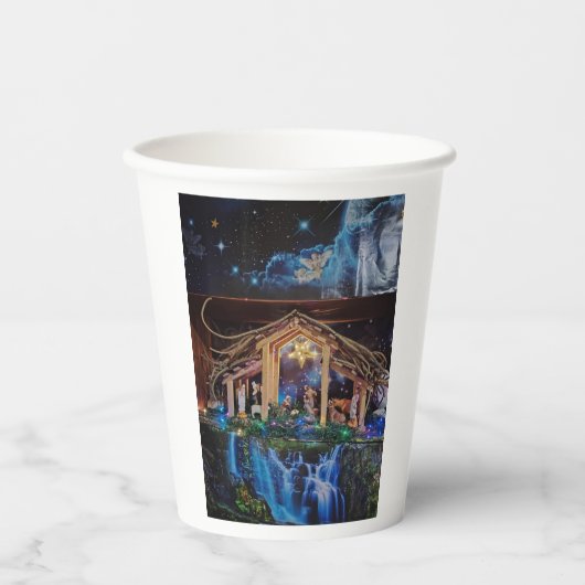 Paper cup for christmas nativityscene papieren bekers (Voorkant)